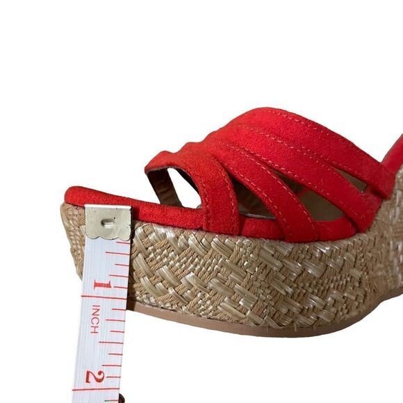 BP ~ Red Strappy Espadrilles ~ size 6 - Picture 14 of 15